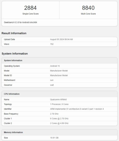 Snapdragon 8 Gen 4 Geekbench6