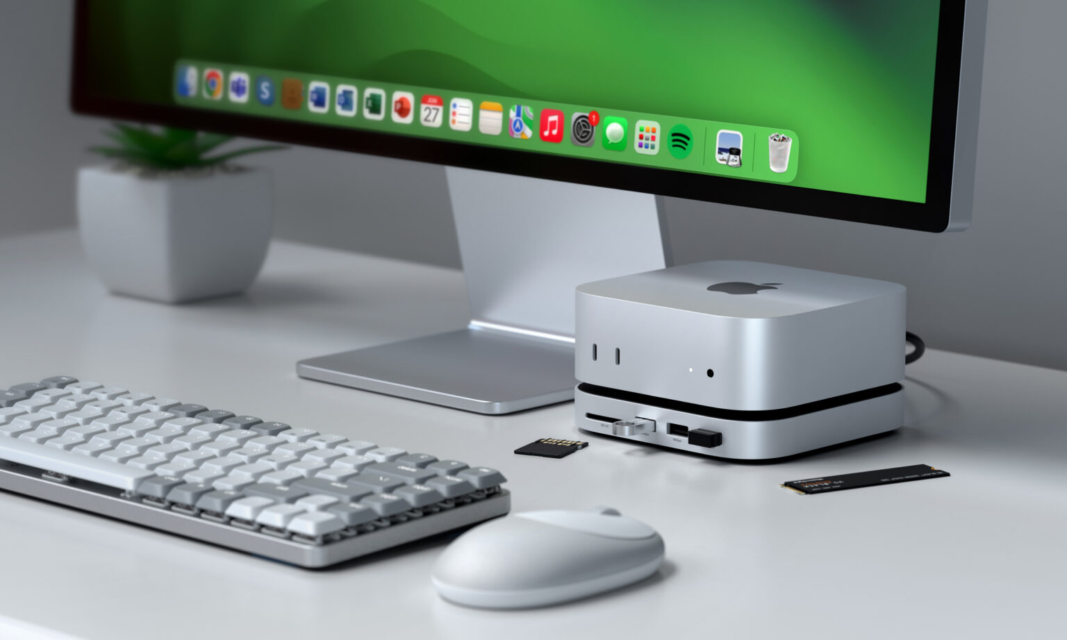 Apple Macmini M4 メモリ24GB ドッキングステーション付 Mac mini、M4チップ、10コアCPU、10コアGPU、24GBのメモリ、512GBの