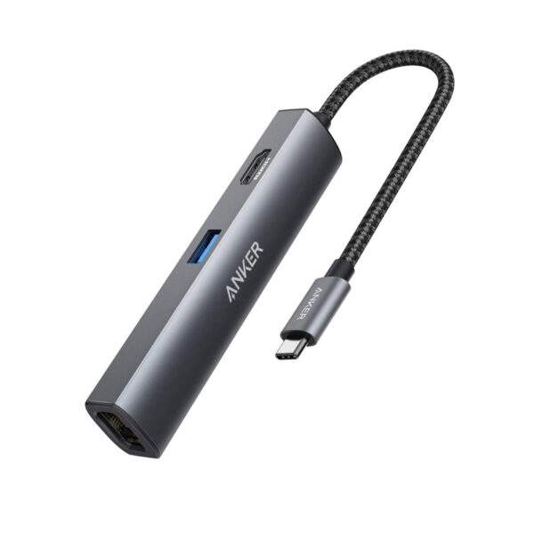 Anker PowerExpand+ 5-in-1 USB-C Ethernet Hub グレー 製品画像